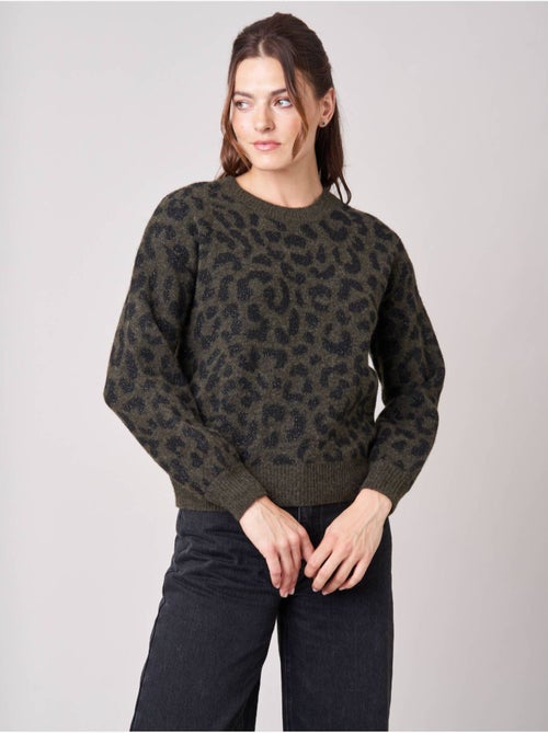 Pull femme en maille jacquard léopard 'deeluxe' - Kiabi Pull femme en maille jacquard léopard 'deeluxe' - Kiabi