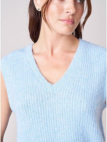 Pull femme en maille, sans manches 'deeluxe'