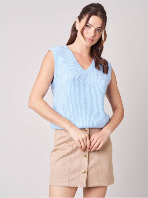 Pull femme en maille, sans manches 'deeluxe' - Kiabi Pull femme en maille, sans manches 'deeluxe' - Kiabi