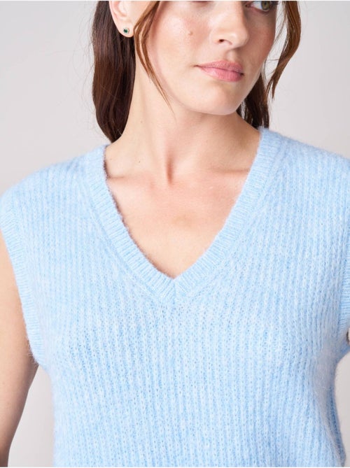 Pull femme en maille, sans manches 'deeluxe' - Kiabi Pull femme en maille, sans manches 'deeluxe' - Kiabi
