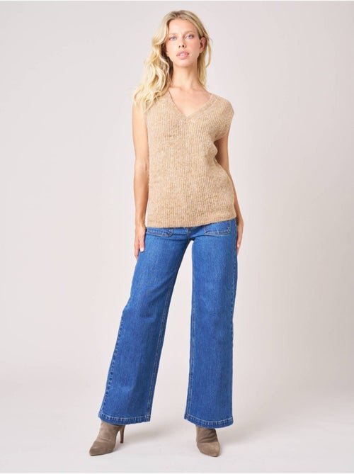 Pull femme en maille, sans manches 'deeluxe' - Kiabi Pull femme en maille, sans manches 'deeluxe' - Kiabi