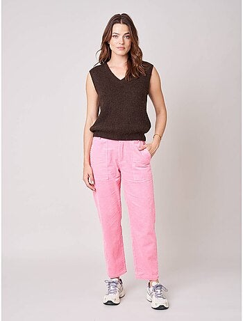 Pull femme en maille, sans manches 'deeluxe'