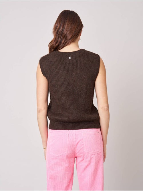 Pull femme en maille, sans manches 'deeluxe' - Kiabi Pull femme en maille, sans manches 'deeluxe' - Kiabi