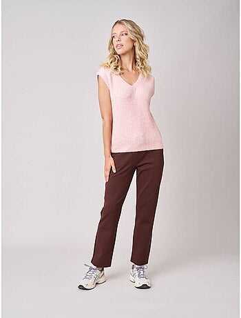Pull femme en maille, sans manches 'deeluxe'
