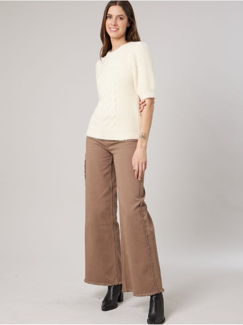 Pull femme en maille torsadée 'Deeluxe' - Kiabi