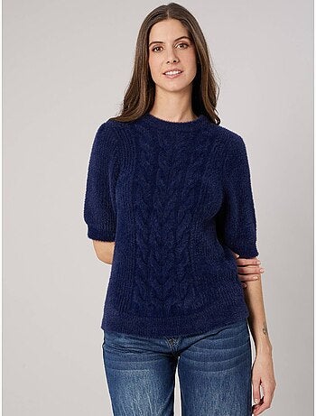 Pull femme en maille torsadée 'Deeluxe'