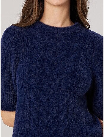 Pull femme en maille torsadée 'Deeluxe'