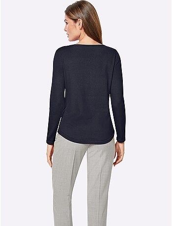 Pull femme en maille uni manches longues - Taille standard - Witt