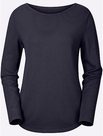 Pull femme en maille uni manches longues - Taille standard - Witt