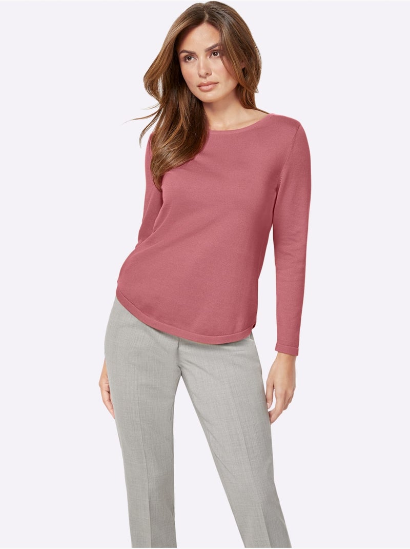 Pull femme en maille uni manches longues - Taille standard - Witt Bruyère/Menthe - Kiabi