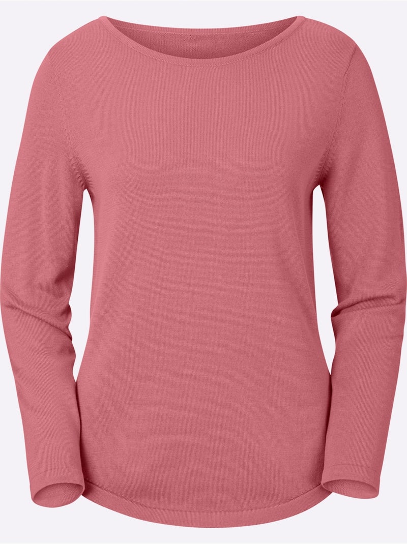 Pull femme en maille uni manches longues - Taille standard - Witt Bruyère/Menthe - Kiabi