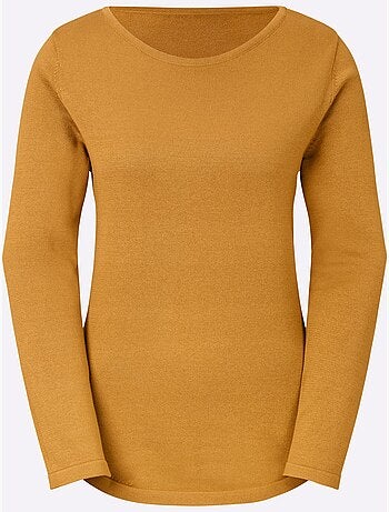 Pull femme en maille uni manches longues - taille standard - witt