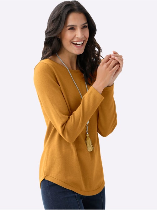 Pull femme en maille uni manches longues - Taille standard - Witt - Kiabi Pull femme en maille uni manches longues - Taille standard - Witt - Kiabi