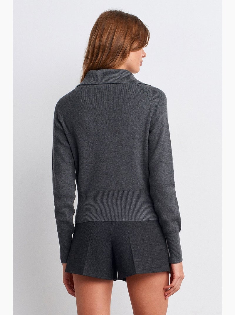 Pull femme en mélange acrylique-laine dilvin Gris Noir - Kiabi
