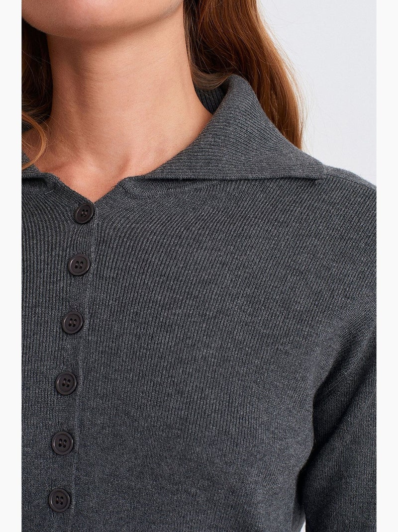 Pull femme en mélange acrylique-laine dilvin Gris Noir - Kiabi