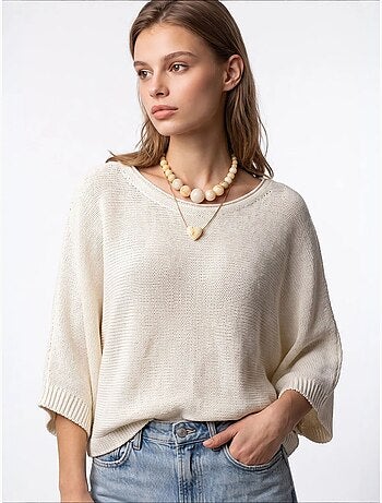 Pull femme en mélange coton mixray
