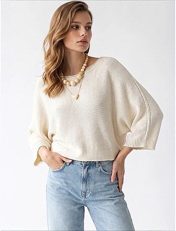 Pull femme en mélange coton mixray