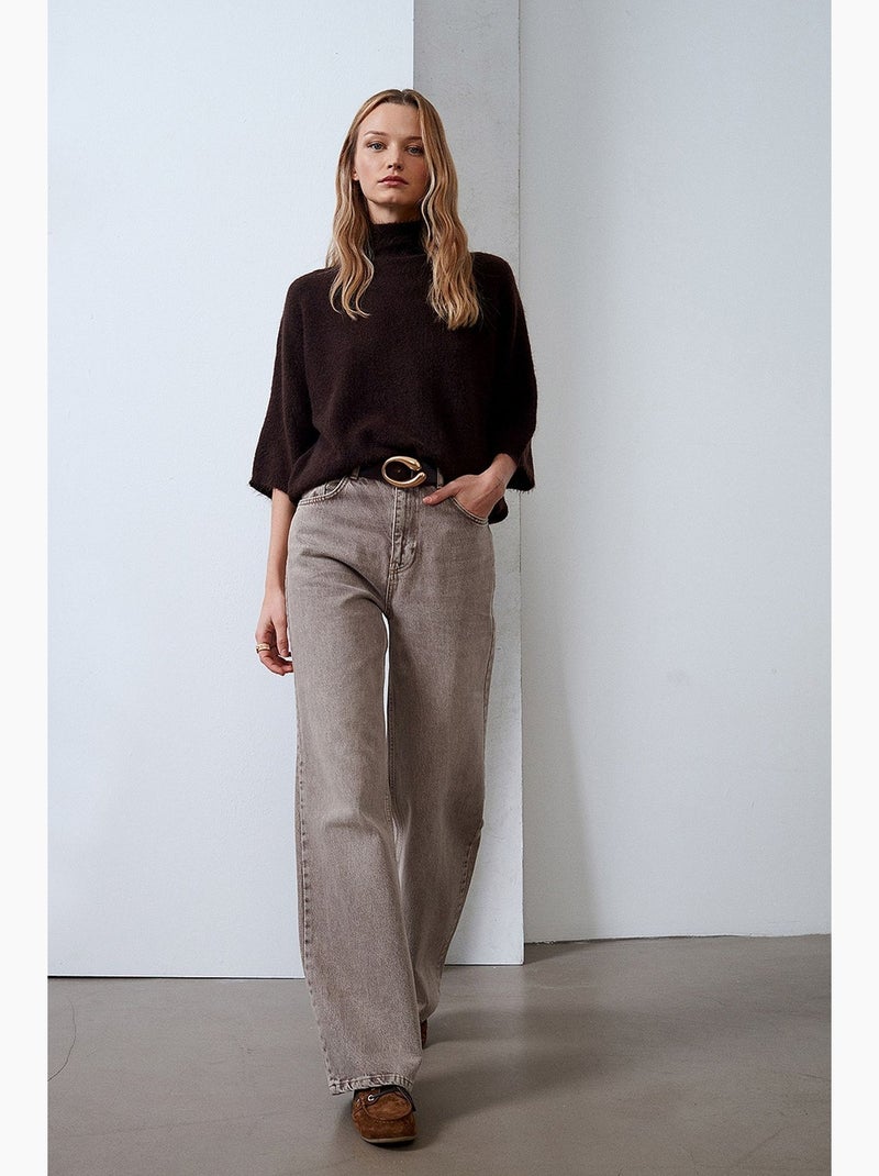 Pull femme en mélange de laine dilvin Marron chocolat - Kiabi