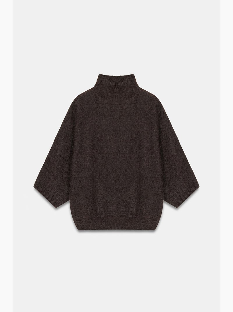 Pull femme en mélange de laine dilvin Marron chocolat - Kiabi