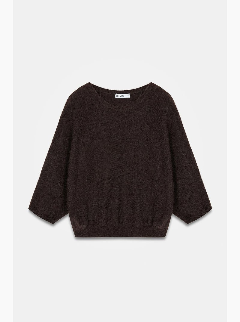 Pull femme en mélange de laine dilvin Marron chocolat - Kiabi