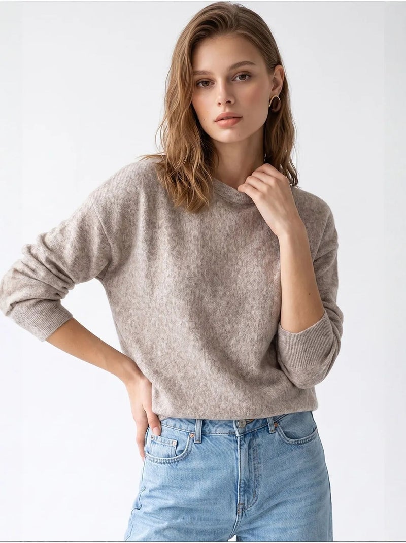 Pull femme en mélange de laine mixray Beige naturel - Kiabi