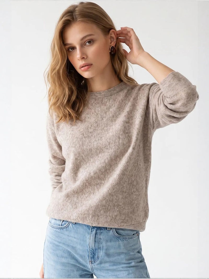 Pull femme en mélange de laine mixray Beige naturel - Kiabi