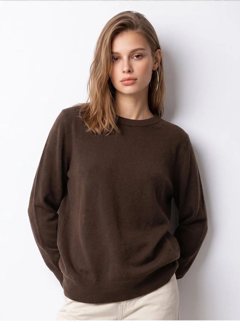 Pull femme en mélange de laine mixray Marron chocolat - Kiabi
