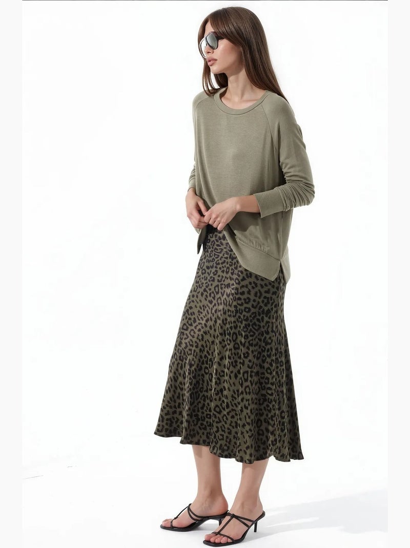 Pull femme en mélange de viscose busem Kaki - Kiabi
