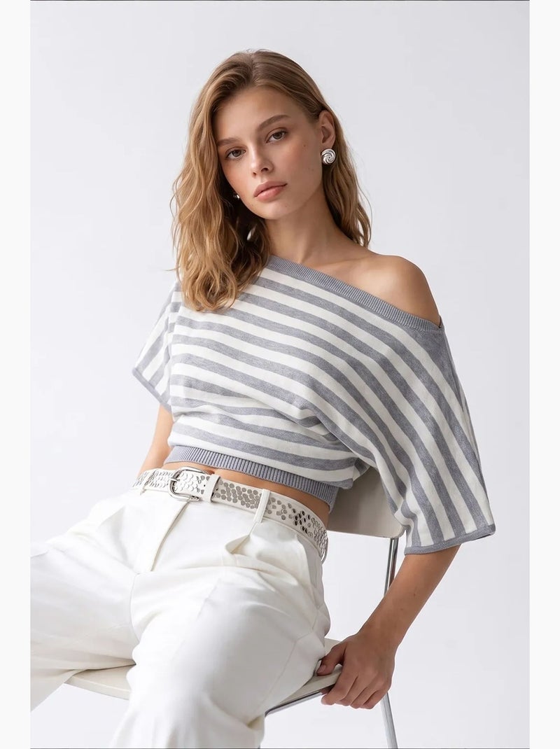 Pull femme en mélange de viscose mixray Blanc Gris - Kiabi