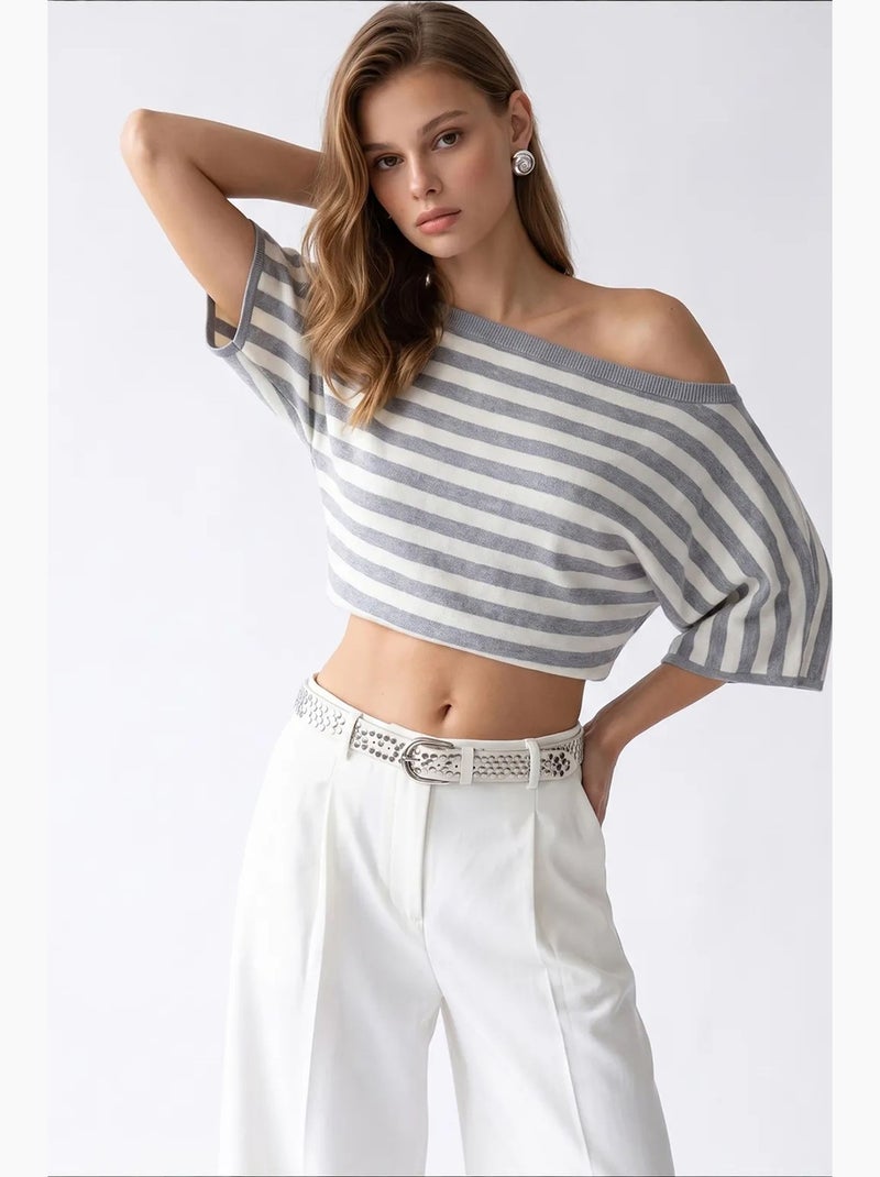 Pull femme en mélange de viscose mixray Blanc Gris - Kiabi