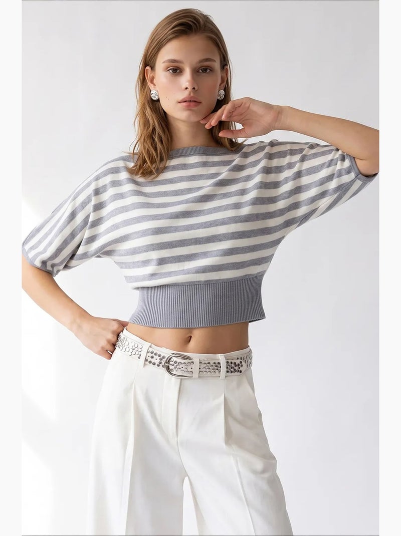 Pull femme en mélange de viscose mixray Blanc Gris - Kiabi