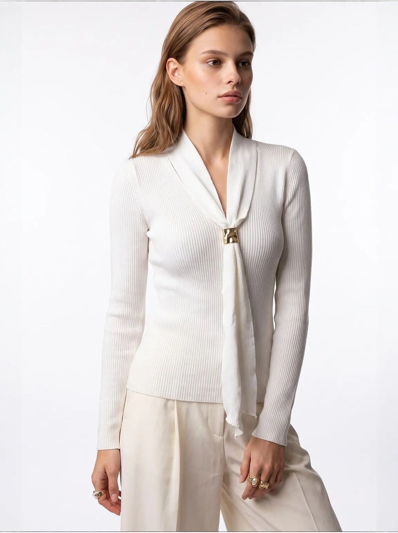 Pull femme en mélange de viscose mixray Blanc - Kiabi