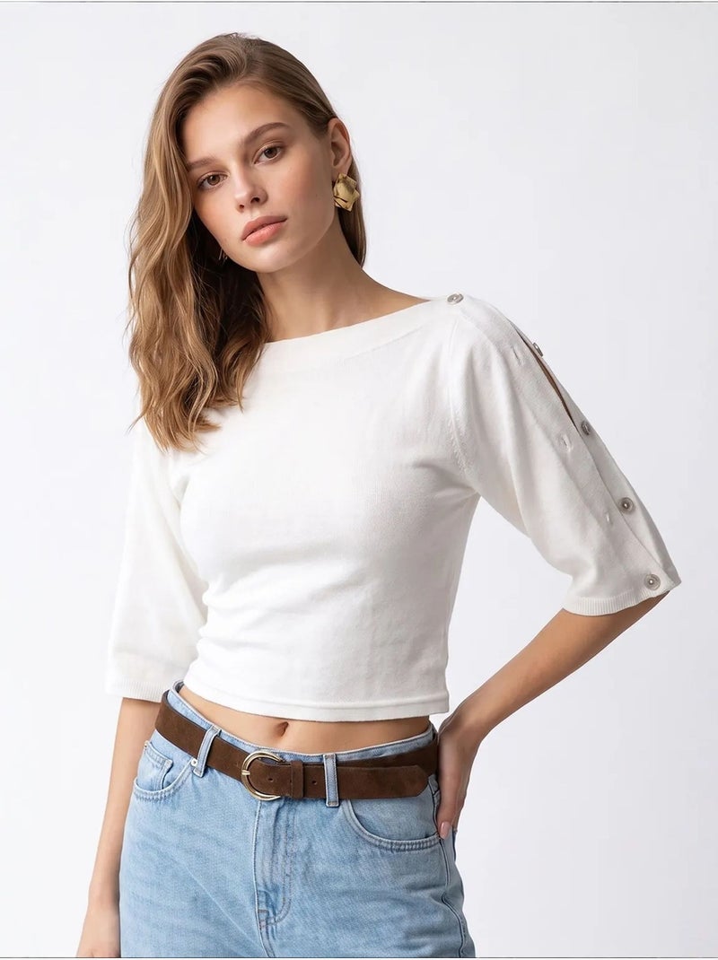 Pull femme en mélange de viscose mixray Blanc - Kiabi