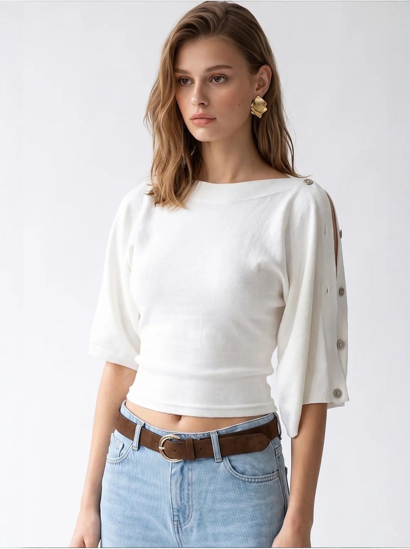 Pull femme en mélange de viscose mixray Blanc - Kiabi