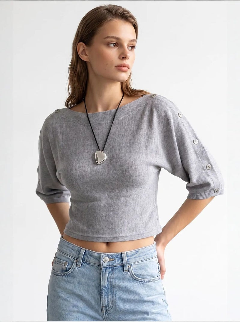 Pull femme en mélange de viscose mixray Gris clair - Kiabi