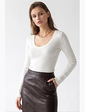 Pull femme en mélange viscose et cachemire mixray