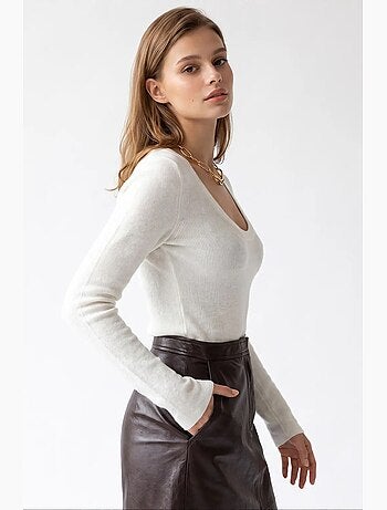Pull femme en mélange viscose et cachemire mixray