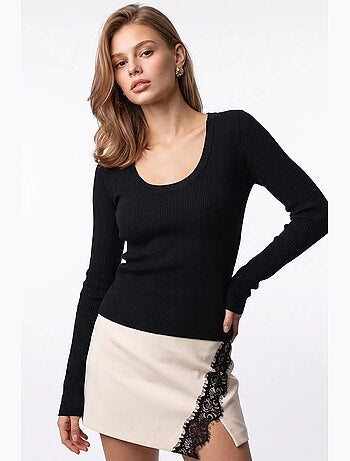 Pull femme en mélange viscose et cachemire mixray