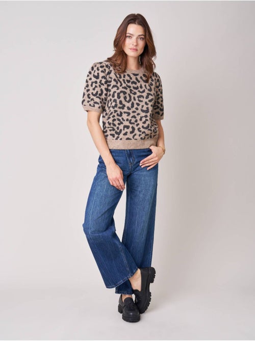 Pull femme imprimé léopard  'deeluxe' - Kiabi