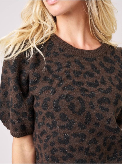 Pull femme imprimé léopard  'deeluxe' - Kiabi