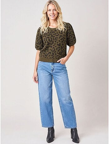 Pull femme imprimé léopard 'deeluxe'