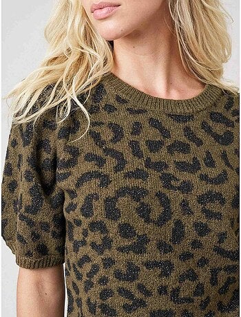 Pull femme imprimé léopard 'deeluxe'