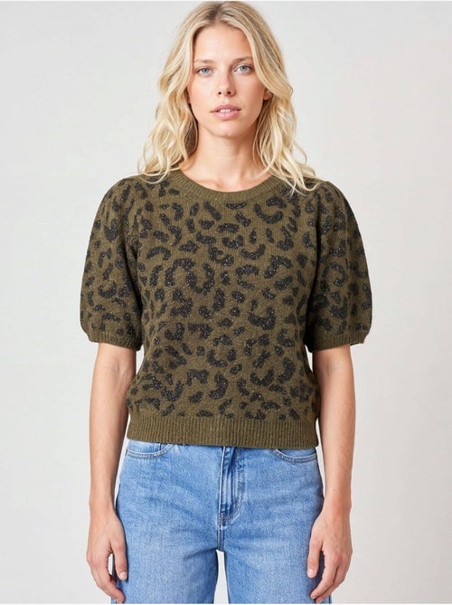 Pull femme imprimé léopard  'deeluxe' - Kiabi