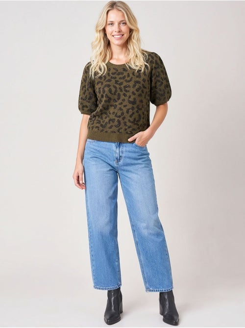Pull femme imprimé léopard  'deeluxe' - Kiabi