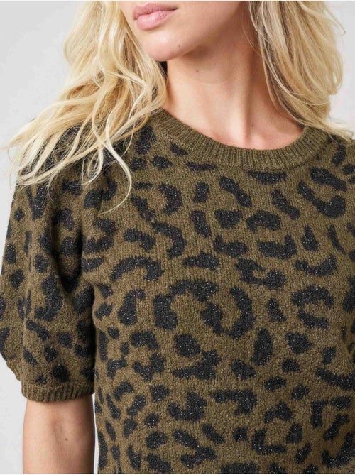 Pull femme imprimé léopard  'deeluxe' - Kiabi