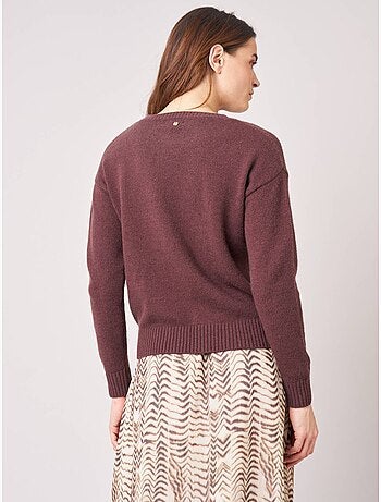 Pull femme maille douce motif cœur 'deeluxe'
