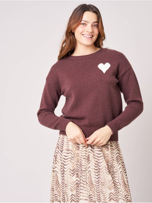 Pull femme maille douce motif cœur 'deeluxe' - Kiabi Pull femme maille douce motif cœur 'deeluxe' - Kiabi