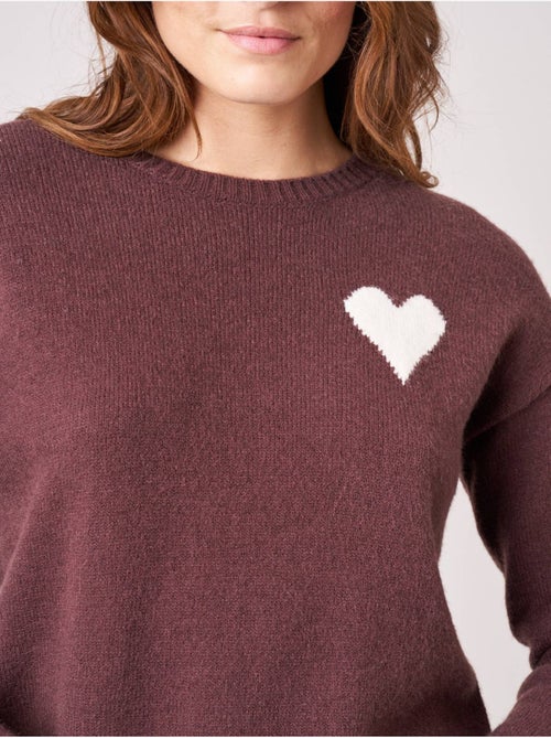 Pull femme maille douce motif cœur 'deeluxe' - Kiabi Pull femme maille douce motif cœur 'deeluxe' - Kiabi