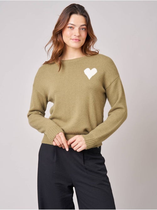 Pull femme maille douce motif cœur 'deeluxe' - Kiabi Pull femme maille douce motif cœur 'deeluxe' - Kiabi