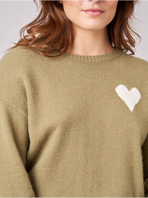 Pull femme maille douce motif cœur 'deeluxe' - Kiabi Pull femme maille douce motif cœur 'deeluxe' - Kiabi
